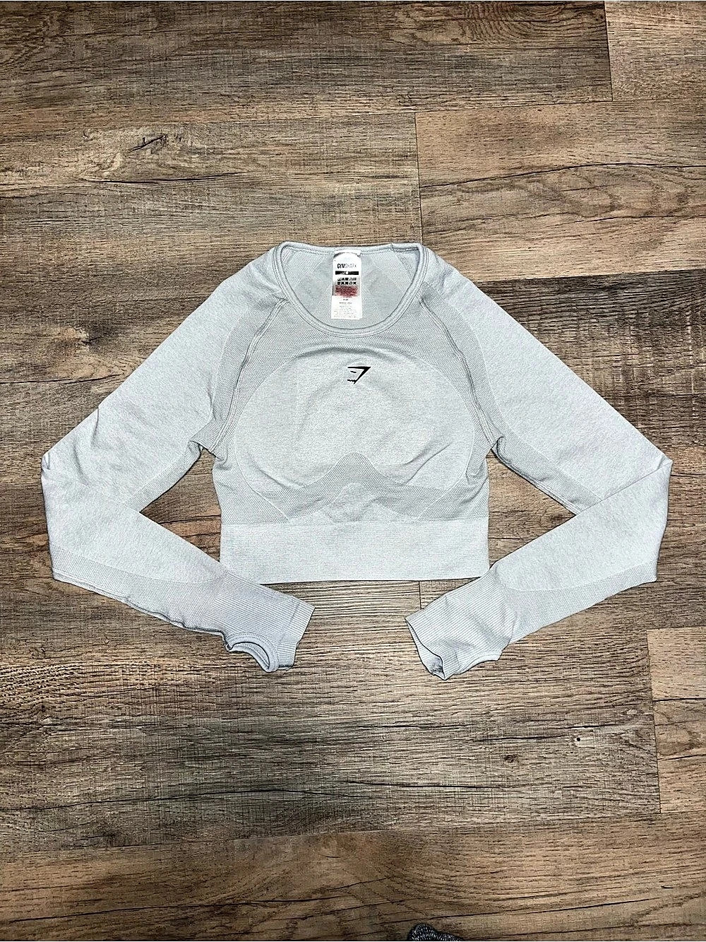 Gymshark Vital Seamless 2.0 Long Sleeve Crop Top Gray Small